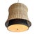 Woven natural wicker pendant lantern with black fabric shade inside. Modern design and shape. Requires three E12 bulbs.