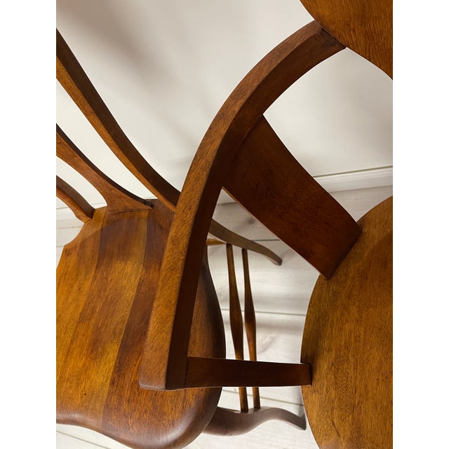 Chocolate Late 19th Century Set of Two Antique Cherry Chairs For Sale - Image 8 of 10