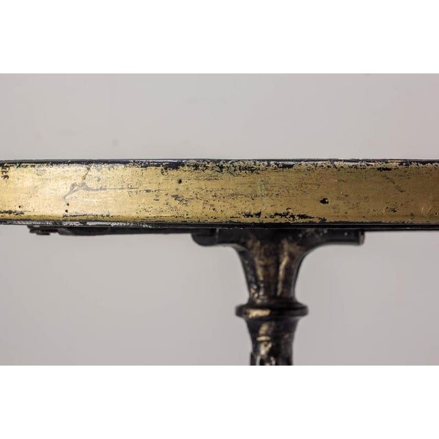 French Wrought Iron Bistro Guinguette Table with Faience Top, 1900s For Sale - Image 6 of 11