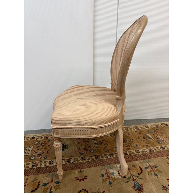 Late 20th Century Gustavian Reproduction Parlor Chair in Pleated Silk For Sale - Image 5 of 12