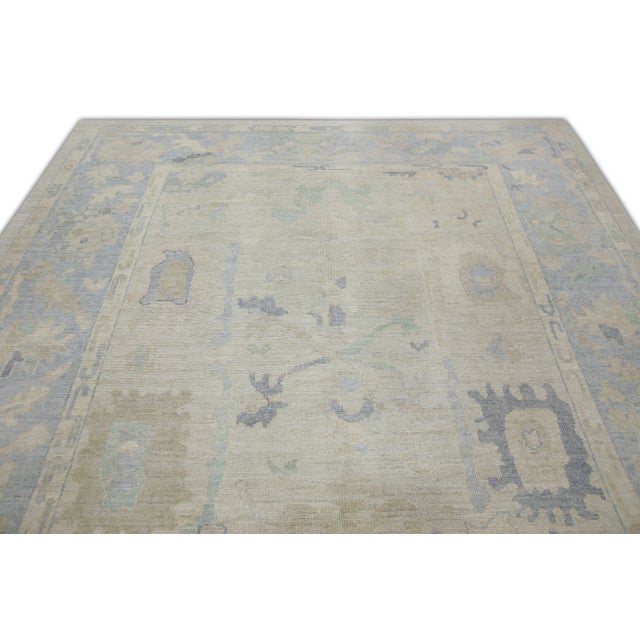 Early 21st Century Neutral Handwoven Turkish Oushak Rug 8'4" X 9'11" For Sale - Image 4 of 7