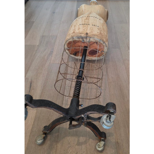 Vintage Wolf American Industrial Model 1979 Rolling Dress Form Mannequin on Casters For Sale - Image 15 of 18