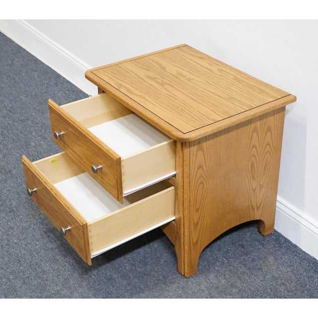 Ragazzi Furniture Solid Oak Early American Country 23" Two Drawer Nightstand - Made in Quebec For Sale In Kansas City - Image 6 of 13