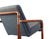 Mid-Century Modern Brass and Walnut Chair with Gray Tweed Upholsterey For Sale - Image 3 of 6