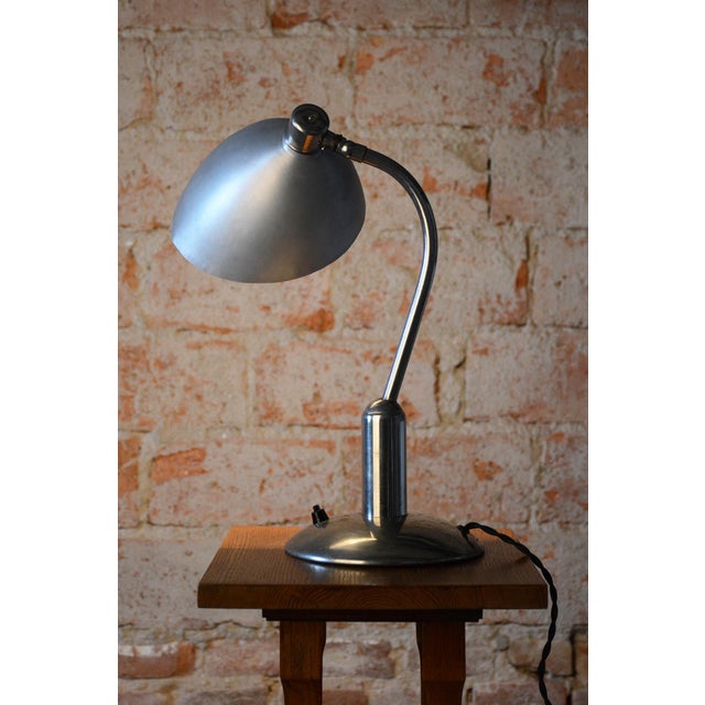 Bauhaus Table Lamp in Chrome and Aluminium from Franta Anýž, Czech, 1930s For Sale - Image 10 of 11