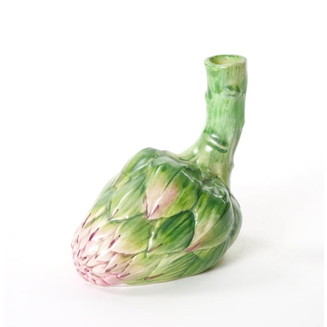 Italian Majolica Artichoke-Form Vase Table Ornament, Late 20th Century For Sale - Image 11 of 11