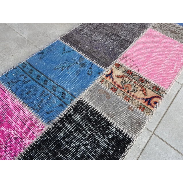 Textile Mid 20th Century Colorful Ethnic Handmade Wool Rug For Sale - Image 7 of 10