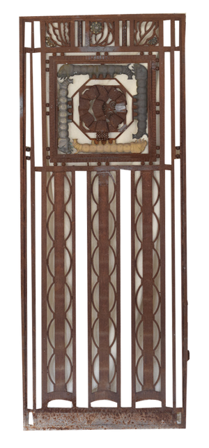 Metal and Bronze Ironwork Entrance Door by Charles Piguet Lyon, 1919