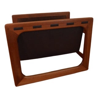 Vintage Danish Teak Newspaper Rack, 1960s For Sale