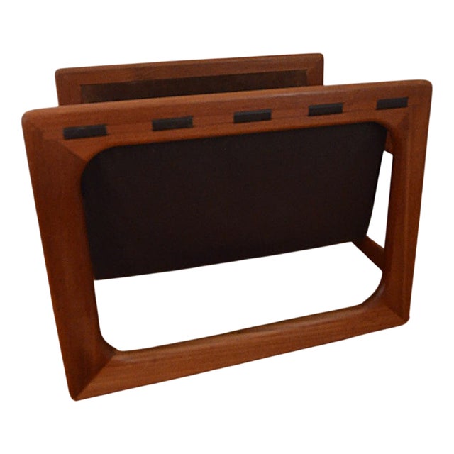 Vintage Danish Teak Newspaper Rack, 1960s For Sale