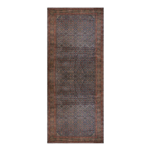 Allover Pattern Antique Persian Tabriz Rug in a Navy Background Color