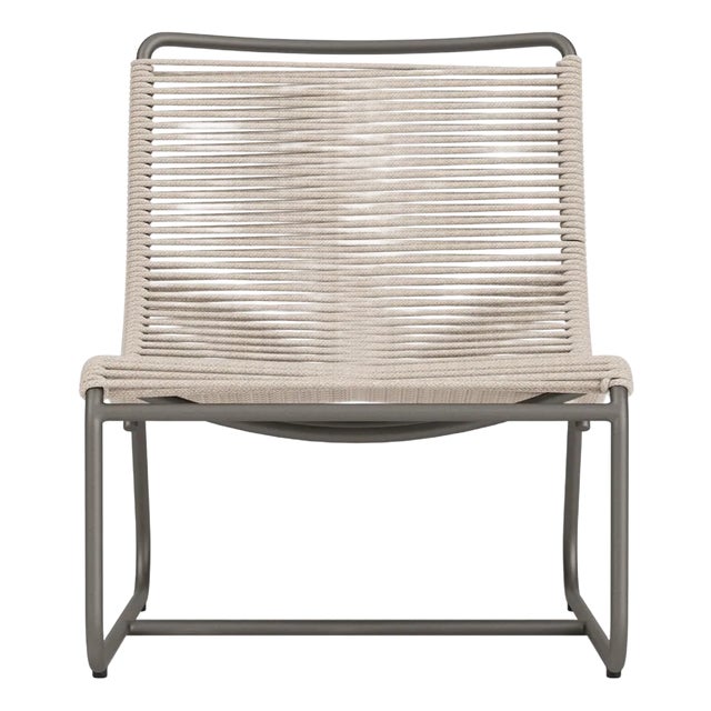 Brown Jordan Walter Lamb Aluminum Lounge Chair, Mica frame with Pebble fabric For Sale