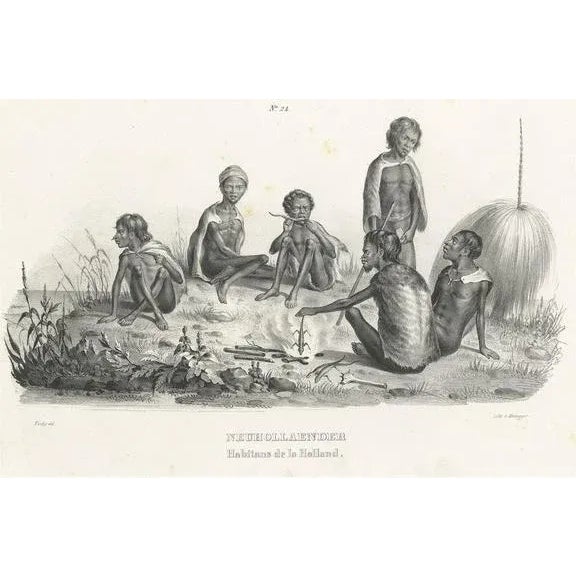 View of Aboriginals, 1845, Paper For Sale - Image 5 of 5