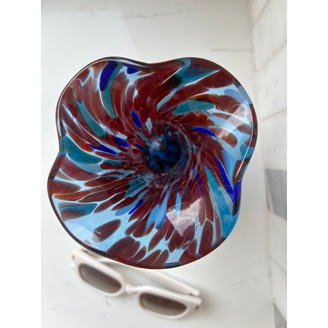 Murano Stunning, Authentic Mid-Century Murano Glass Patchwork Millefiori Vase, Toric Fratelli Toso Furnace (Murano, Italy). . For Sale - Image 4 of 6