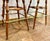 Wood Vintage Ethan Allen Heirloom Nutmeg Maple Colonial Early American Pub Style Swivel Barstool With Metal Footrest- A Pair For Sale - Image 7 of 12