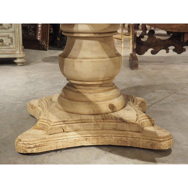 Bleached French Oval Dining or Breakfast Table With Glass Inset Panels, Circa 1940s For Sale - Image 12 of 12