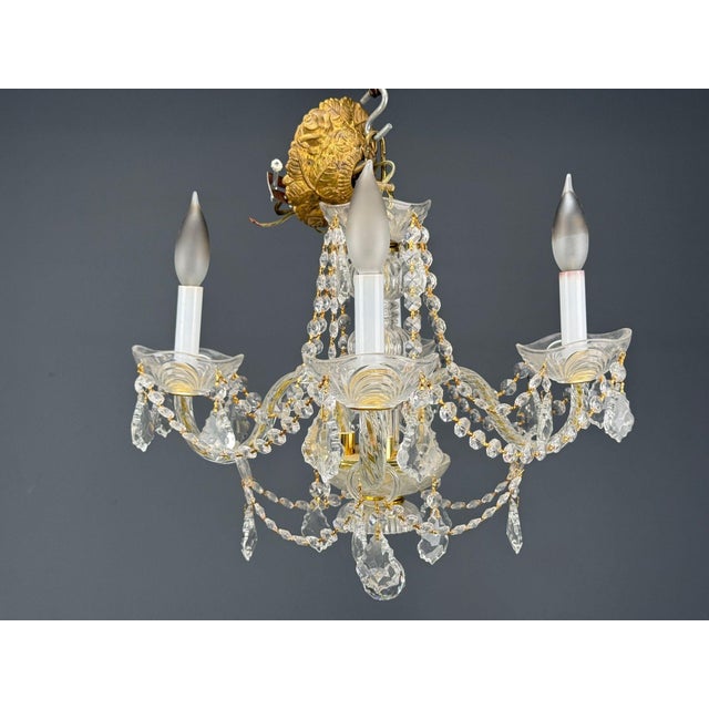1960s 1960s Maria Theresa Style, Venetian Chandeliers, Crystal, Brass - a Pair For Sale - Image 5 of 18