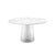 Bent dining table medium white transparent by Pulpo Dimensions: D 130 x H 74 cm Materials: casted glass, carrara, black...