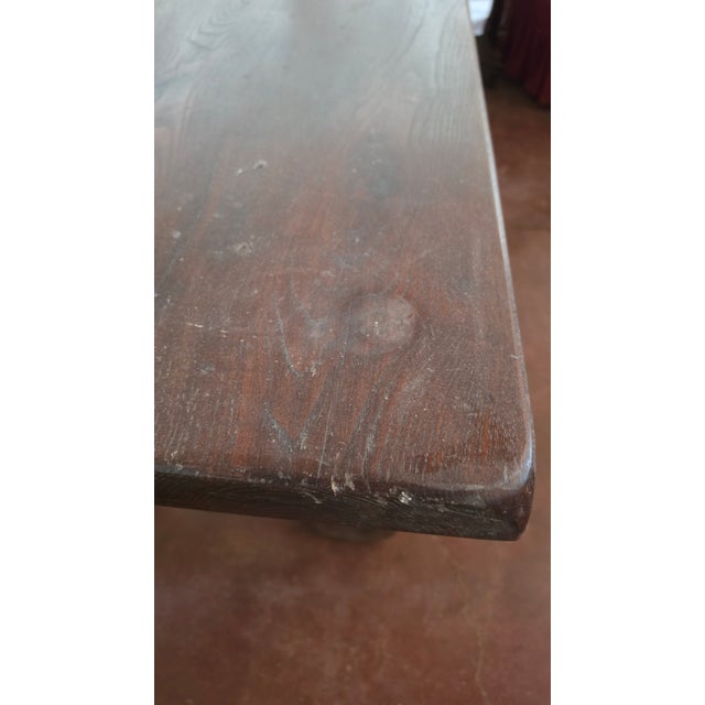 Rustic Rustic Handcrafted Chestnut Lyre Table, 1980s For Sale - Image 3 of 10
