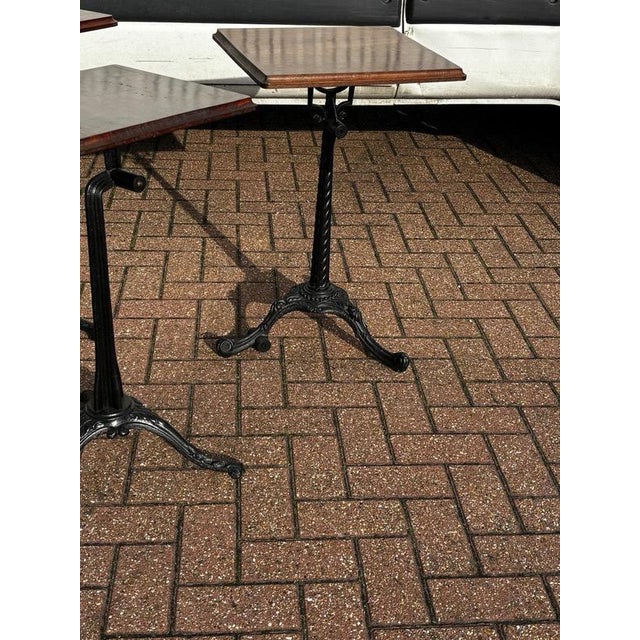 Industrial Factory Edwardian Metal Cast Iron & Wood Machinists Tables, Set of 3 For Sale - Image 6 of 18