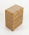 Midcentury amazing chest of four drawers in bamboo, rattan, wicker, top glass and handles in brass attributed to Dal Vera....