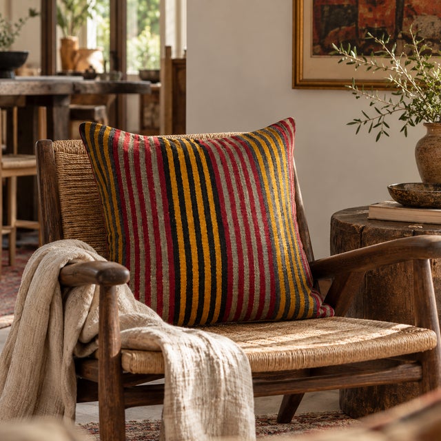 Vintage Kilim Pillow 28” X 28” For Sale - Image 4 of 5