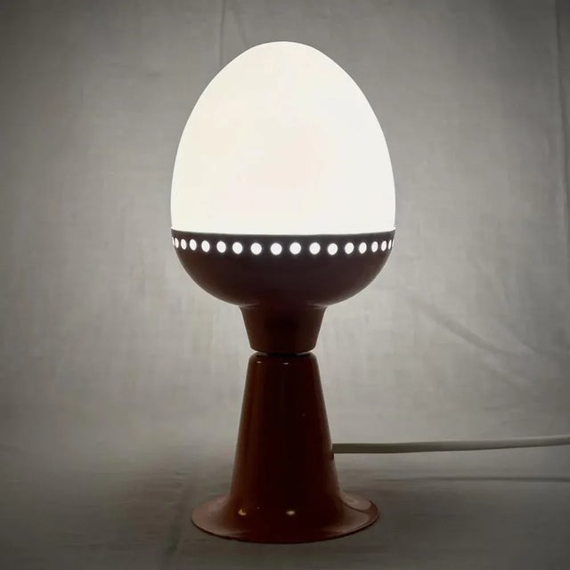 A small futuristic table lamp, model B225, designed and produced by Hans-Agne Jakobsson in the 1960s. It features an...