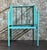 Wrought Iron Turquoise Lounge Chair for Outdoor with Grid Seat For Sale - Image 17 of 18