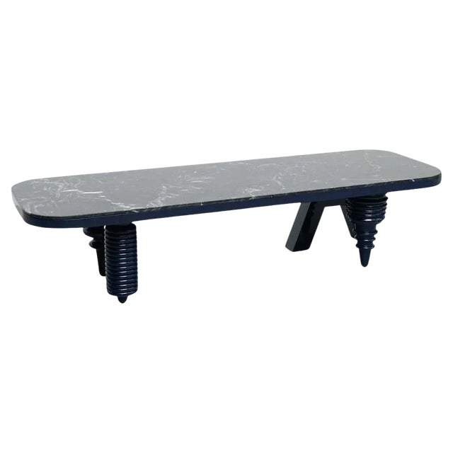Jaime Hayon Black and Blue Marble Multileg Low Table attributed to Bd Barcelona For Sale