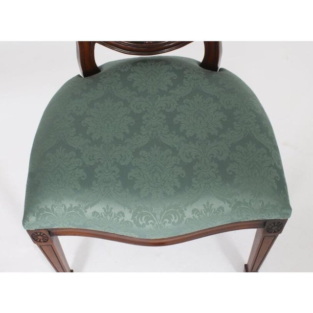 Vintage Flame Mahogany Dining Table and Shield Back Chairs, Set of 11 For Sale - Image 17 of 18