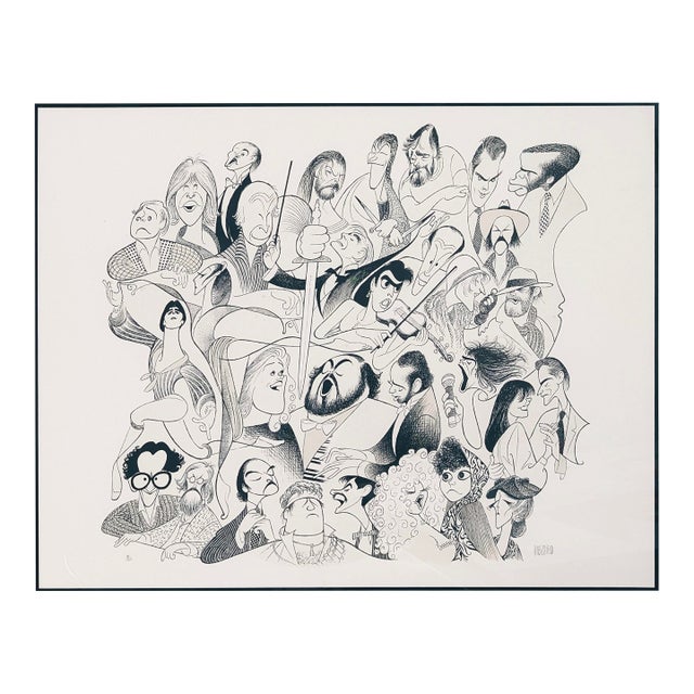 Al Hirschfeld, New Season 1987-1988, Hand Signed Lithograph, Edition 90/100, Framed For Sale