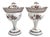 Early 19th Century French White Tole Peinte Pierced Chestnut Urns, Set of 2 For Sale
