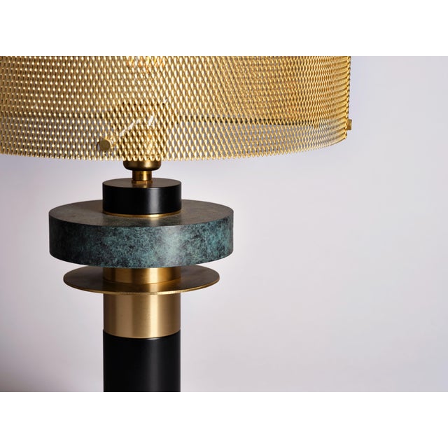 Contemporary Dyane Table Lamp in Brass with Aluminum and Stainless Steel by Marine Breynaert For Sale - Image 3 of 8