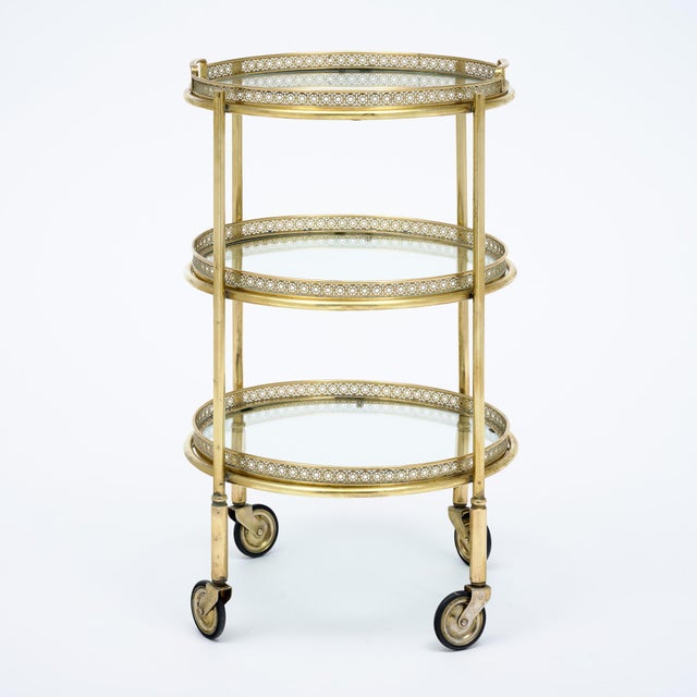 Art Deco Period, French Brass Bar Cart, Circa 1940 For Sale - Image 9 of 9