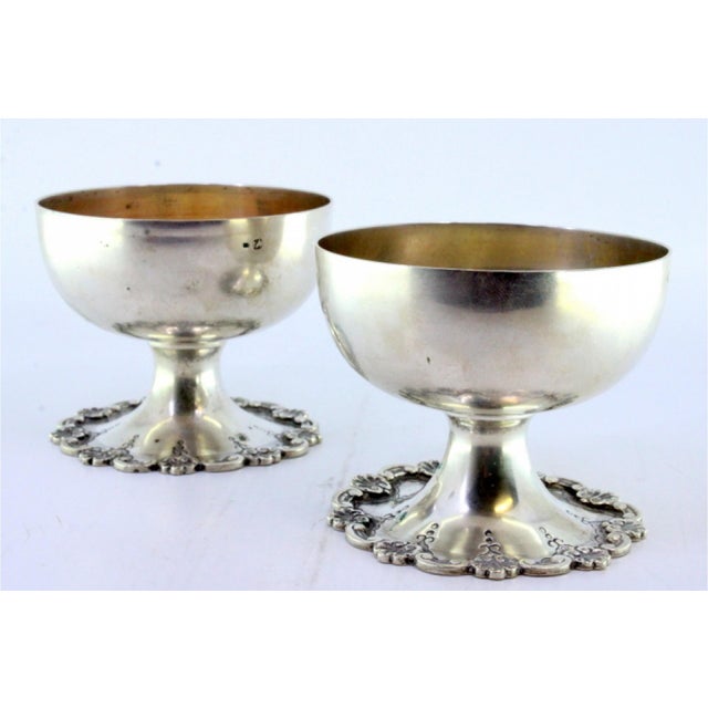 Silver Champagne Glasses with Base Reliefs and Shells, Set of 2 For Sale - Image 3 of 7