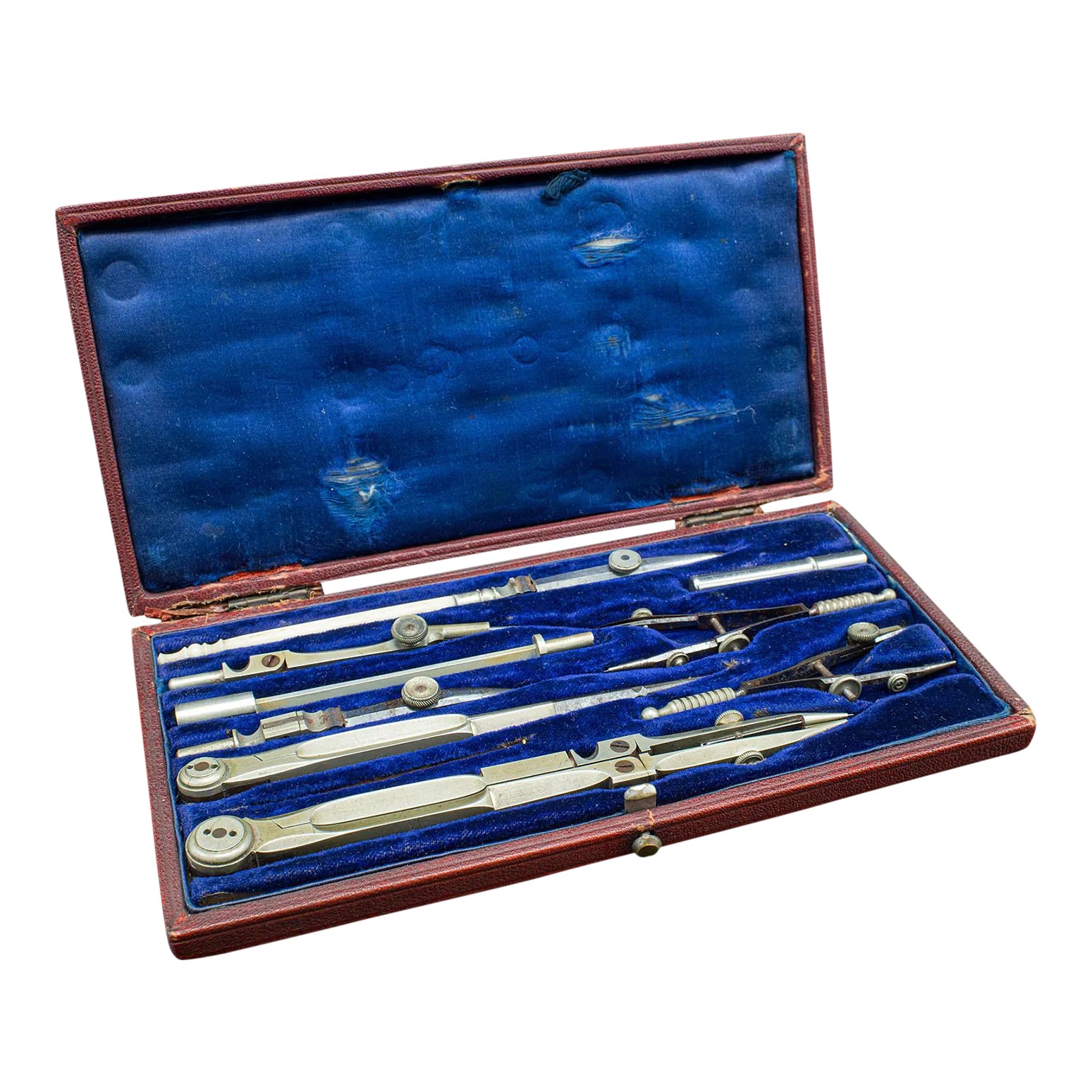 1950s Mid-Century Vintage Scholar's Instrument Set, English, Nickel ...