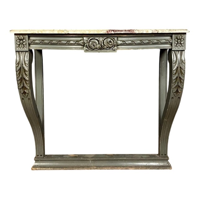 Napoleon III Curved Console Table in Lacquered Wood, 1880s For Sale