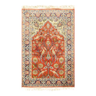 Pasargad DC Rose Color Fine Hand Knotted Silk Rug For Sale