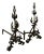 Vintage Pair Wrought Iron Andirons For Sale