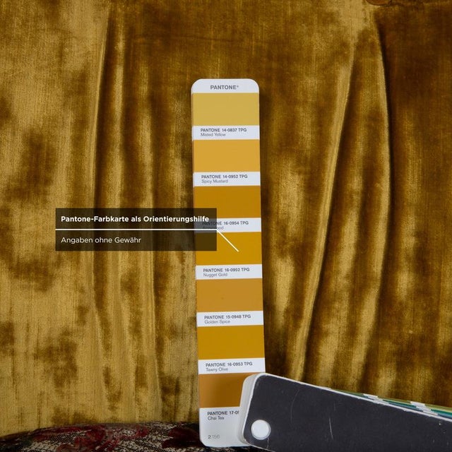Textile Cocoa Island Swivel Lounge Chair in Yellow, Gold and Green Upholstery from Bretz For Sale - Image 7 of 13