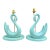 Vintage Sculptural Aqua Swan Table Lamps, Pair For Sale
