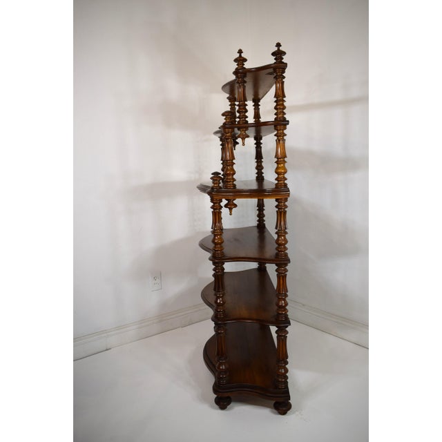 French 19th-Century French Walnut Bookshelf/Whatnot Display For Sale - Image 3 of 4