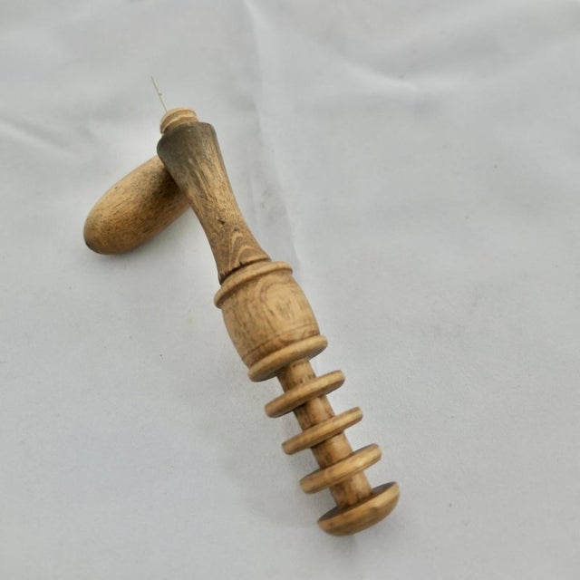 Wood 19th Century Hand Made Treen Pounce, Plumb Bob, Bodkin, Set of 3 For Sale - Image 7 of 10