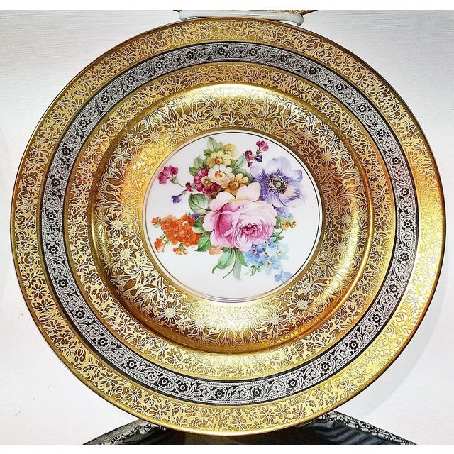 Traditional 1920s Gilt and Silver Bavarian Charger Plates- Set of 4 For Sale - Image 3 of 11