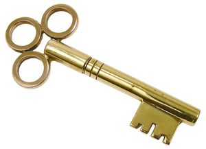 Large Brass Key Corkscrew Bottle Opener Paperweight attributed to Carl Auböck, Austria, 1950s