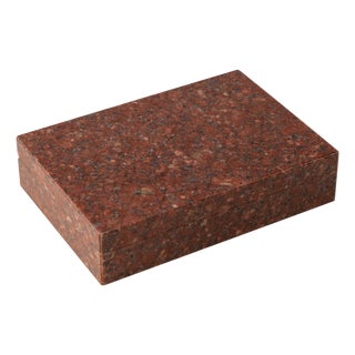 Vintage Italian Red Fire Granite Box For Sale
