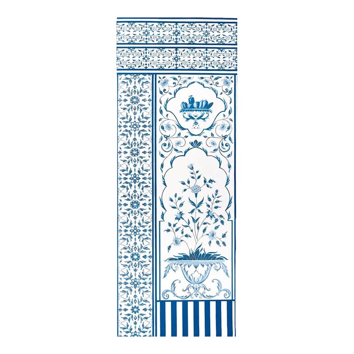 Schumacher x Marie-Anne Oudejans Mughal Garden Panel B in Blue | Chairish