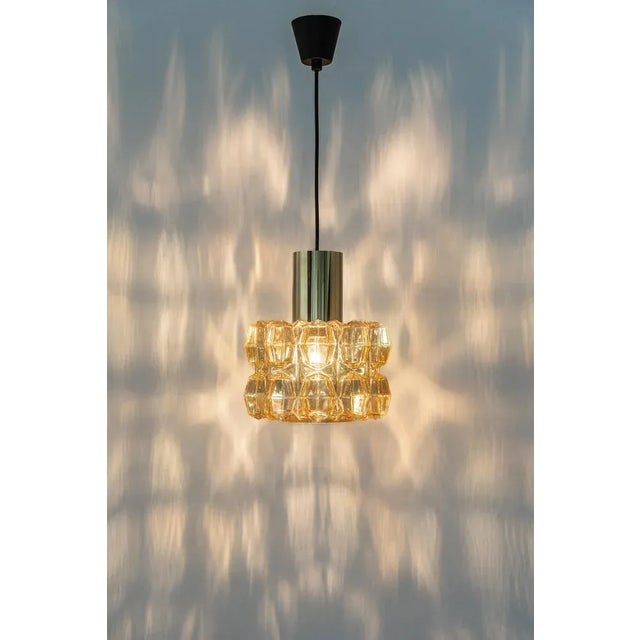 Large Amber Glass Pendant from Limburg, Germany, 1970s For Sale - Image 3 of 13