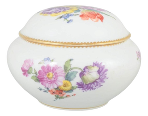 Antique Round Porcelain Jar with Lid fom Royal Copenhagen, 1890s