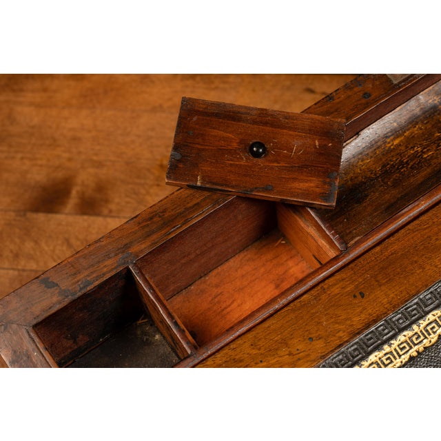 Antique English Walnut Folding Lap Desk For Sale - Image 10 of 11